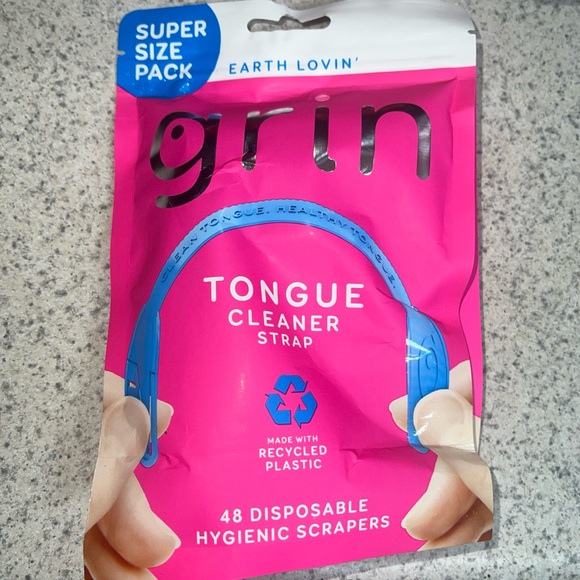 Pink Tongue Cleaner Strap - Super Size Pack - Picture 1 of 3